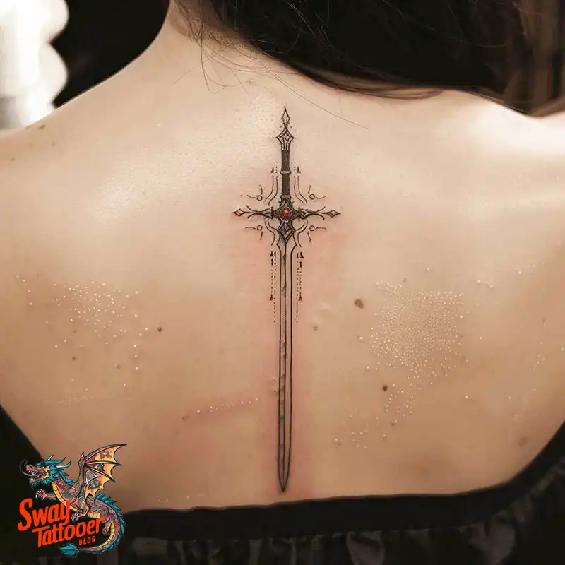130 Sword on Back Tattoo Design Ideas: Symbol of Strength 67 sword on back tattoo