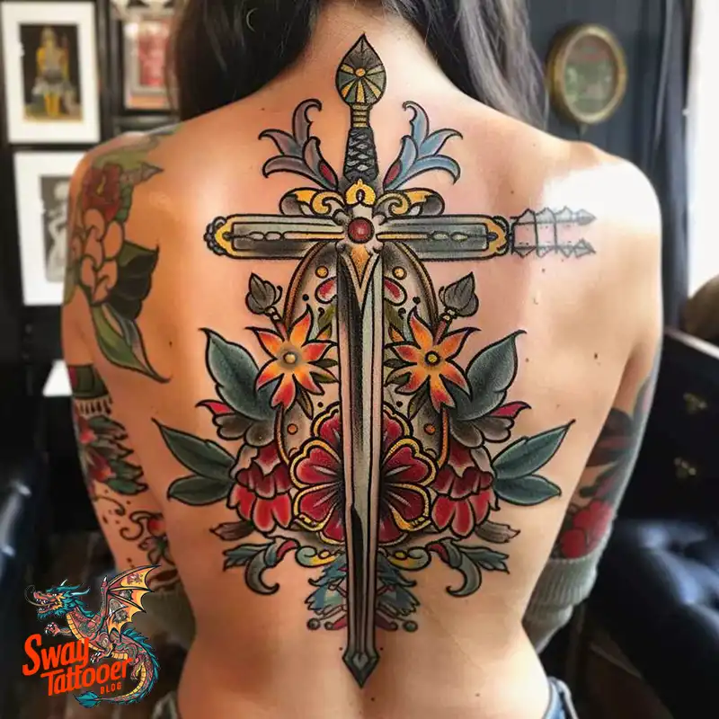 130 Sword on Back Tattoo Design Ideas: Symbol of Strength 61 sword on back tattoo