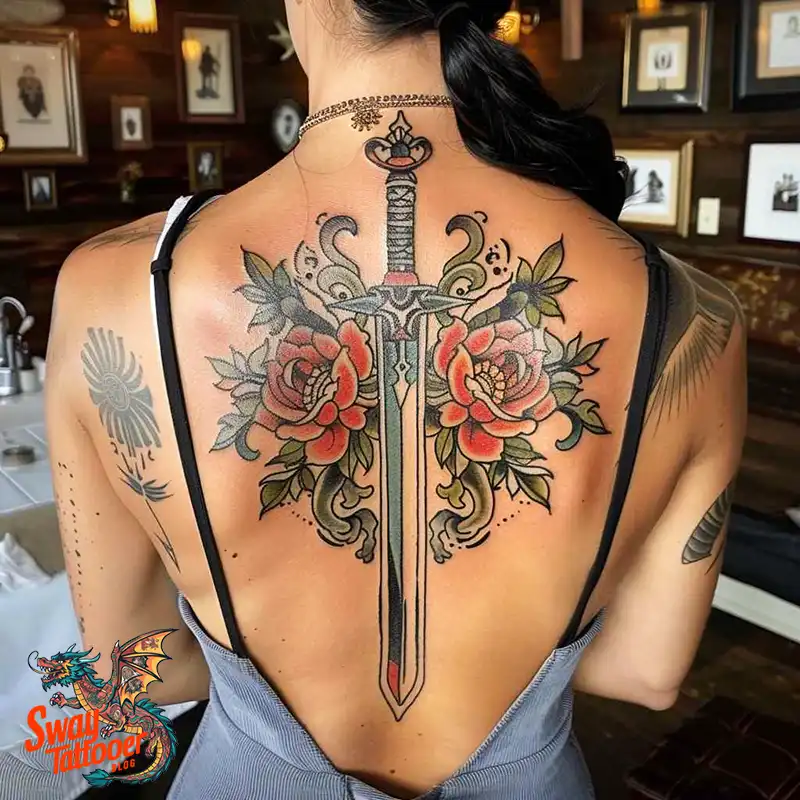 130 Sword on Back Tattoo Design Ideas: Symbol of Strength 62 sword on back tattoo