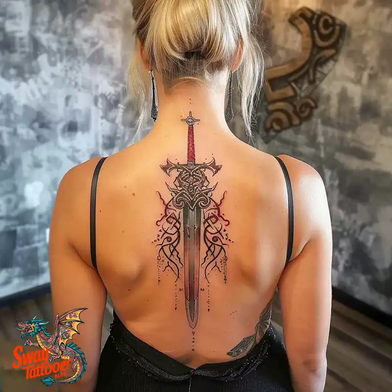 130 Sword on Back Tattoo Design Ideas: Symbol of Strength 66 sword on back tattoo