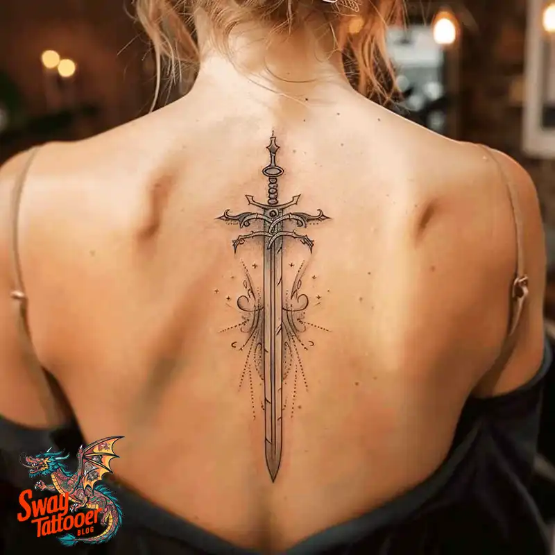 130 Sword on Back Tattoo Design Ideas: Symbol of Strength 60 sword on back tattoo