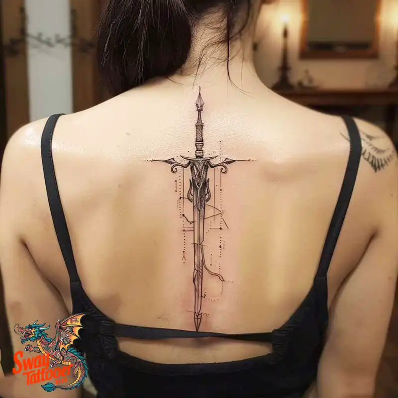 130 Sword on Back Tattoo Design Ideas: Symbol of Strength 58 sword on back tattoo