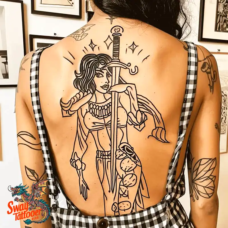 130 Sword on Back Tattoo Design Ideas: Symbol of Strength 49 sword on back tattoo