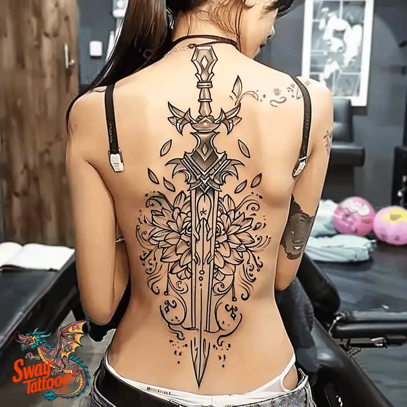 130 Sword on Back Tattoo Design Ideas: Symbol of Strength 50 sword on back tattoo