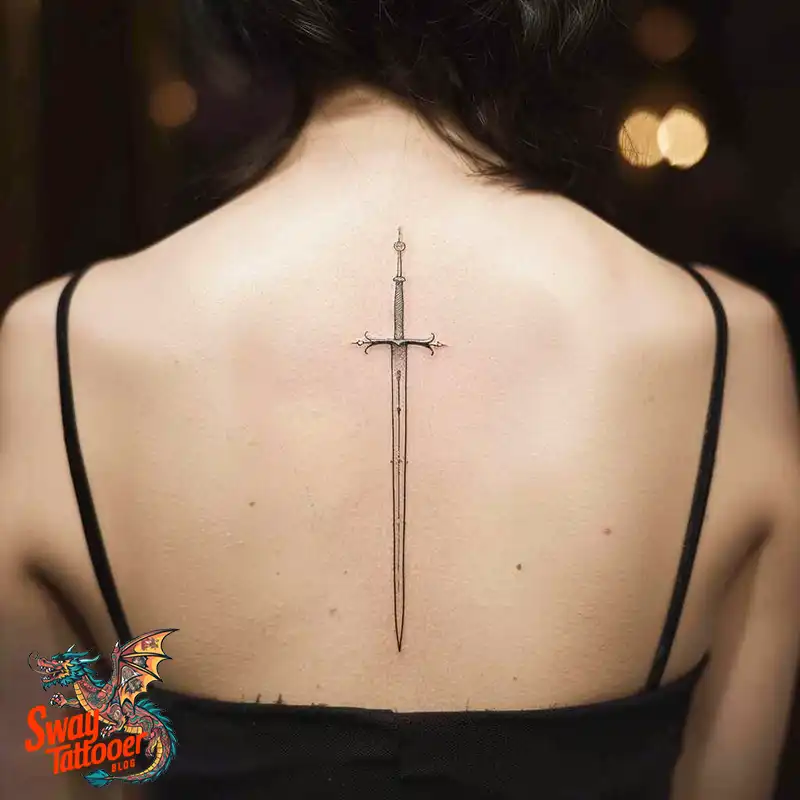 130 Sword on Back Tattoo Design Ideas: Symbol of Strength 39 sword on back tattoo