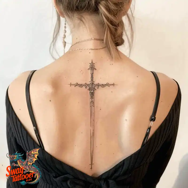 130 Sword on Back Tattoo Design Ideas: Symbol of Strength 37 sword on back tattoo