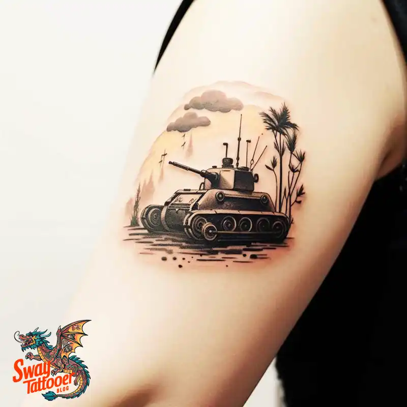 50 Tank Tattoo Design Ideas to Showcase Your Inner Warrior 34 tank tattoo