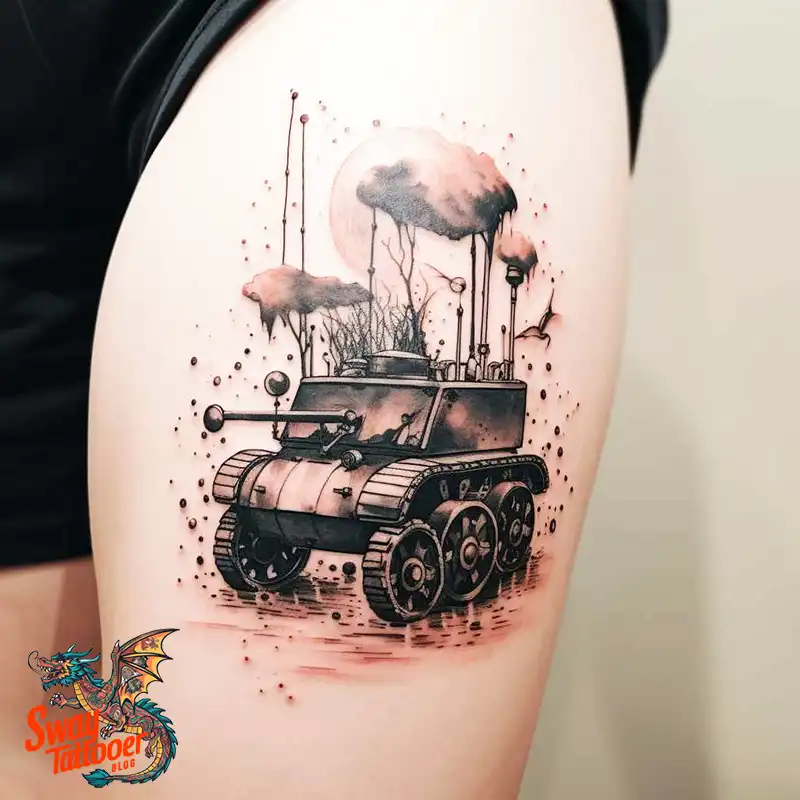 50 Tank Tattoo Design Ideas to Showcase Your Inner Warrior 23 tank tattoo