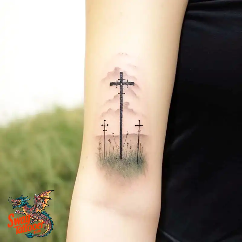 75 Three Crosses Tattoo Design Ideas: Symbolism and Styles 69 Three Crosses Tattoo