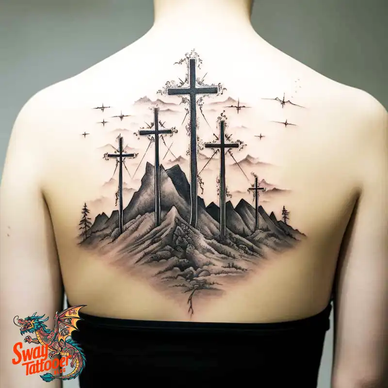 75 Three Crosses Tattoo Design Ideas: Symbolism and Styles 82 Three Crosses Tattoo