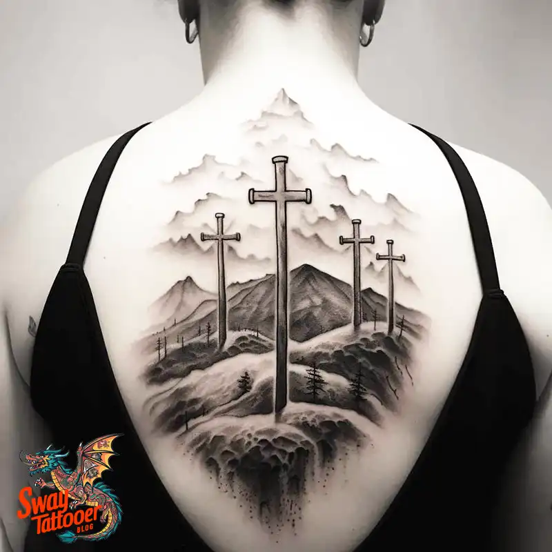 75 Three Crosses Tattoo Design Ideas: Symbolism and Styles 79 Three Crosses Tattoo