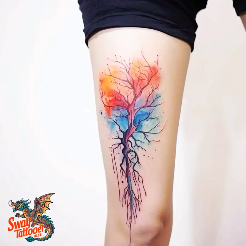50 Tree on Leg Tattoo Designs: Your Style in Nature's Beauty 50 tree on leg tattoo
