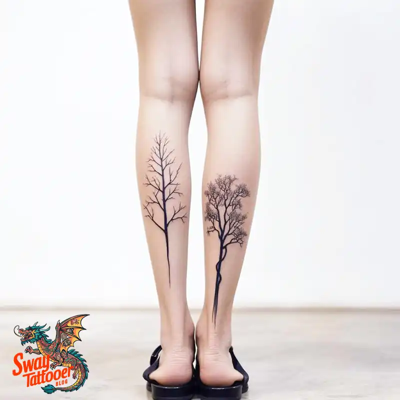 50 Tree on Leg Tattoo Designs: Your Style in Nature's Beauty 43 tree on leg tattoo