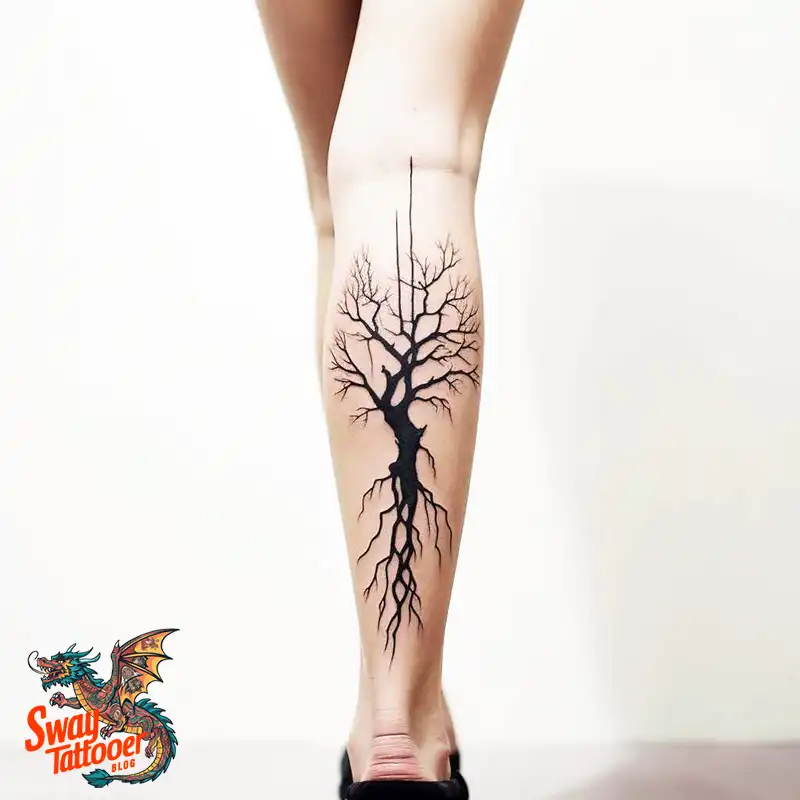 50 Tree on Leg Tattoo Designs: Your Style in Nature's Beauty 33 tree on leg tattoo