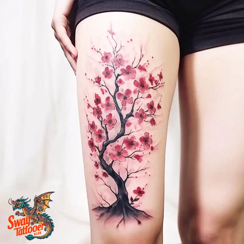 50 Tree on Leg Tattoo Designs: Your Style in Nature's Beauty 27 tree on leg tattoo