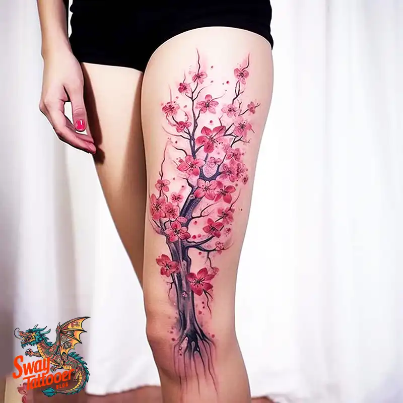50 Tree on Leg Tattoo Designs: Your Style in Nature's Beauty 20 tree on the leg tattoo