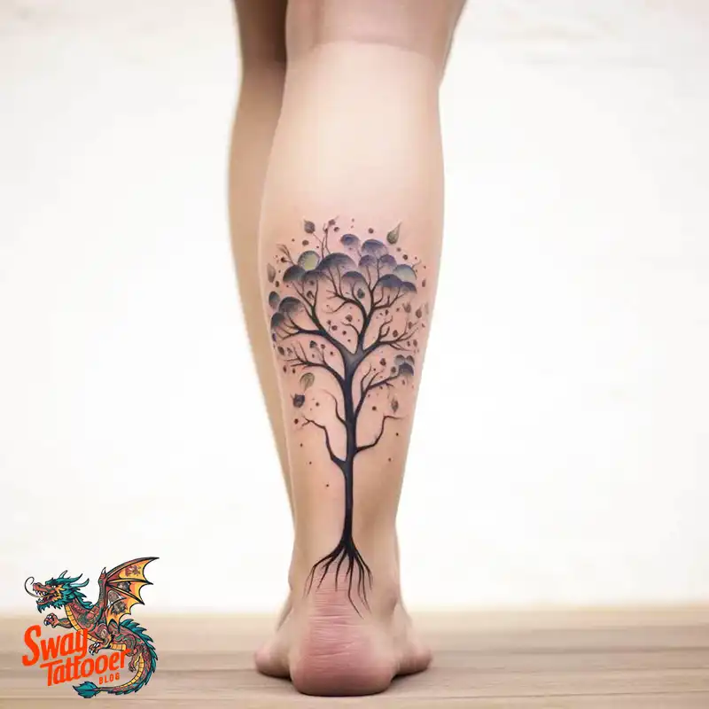 50 Tree on Leg Tattoo Designs: Your Style in Nature's Beauty 16 tree on the leg tattoo