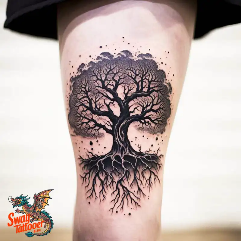 50 Tree on Leg Tattoo Designs: Your Style in Nature's Beauty 9 tree on the leg tattoo