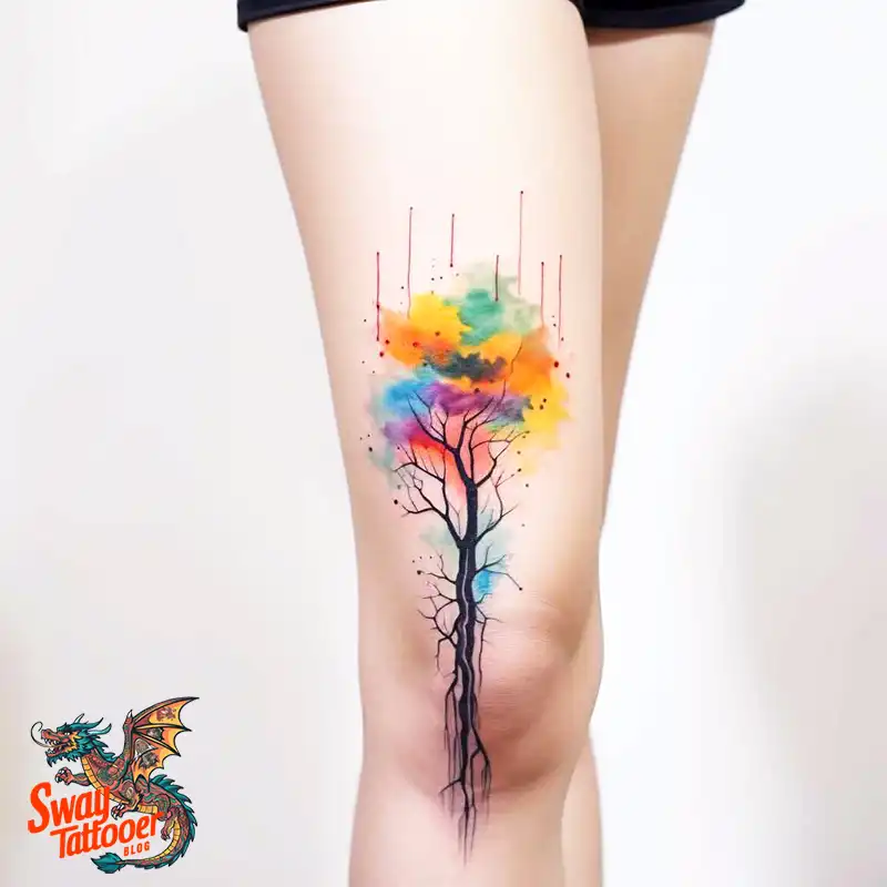 50 Tree on Leg Tattoo Designs: Your Style in Nature's Beauty 38 tree on leg tattoo