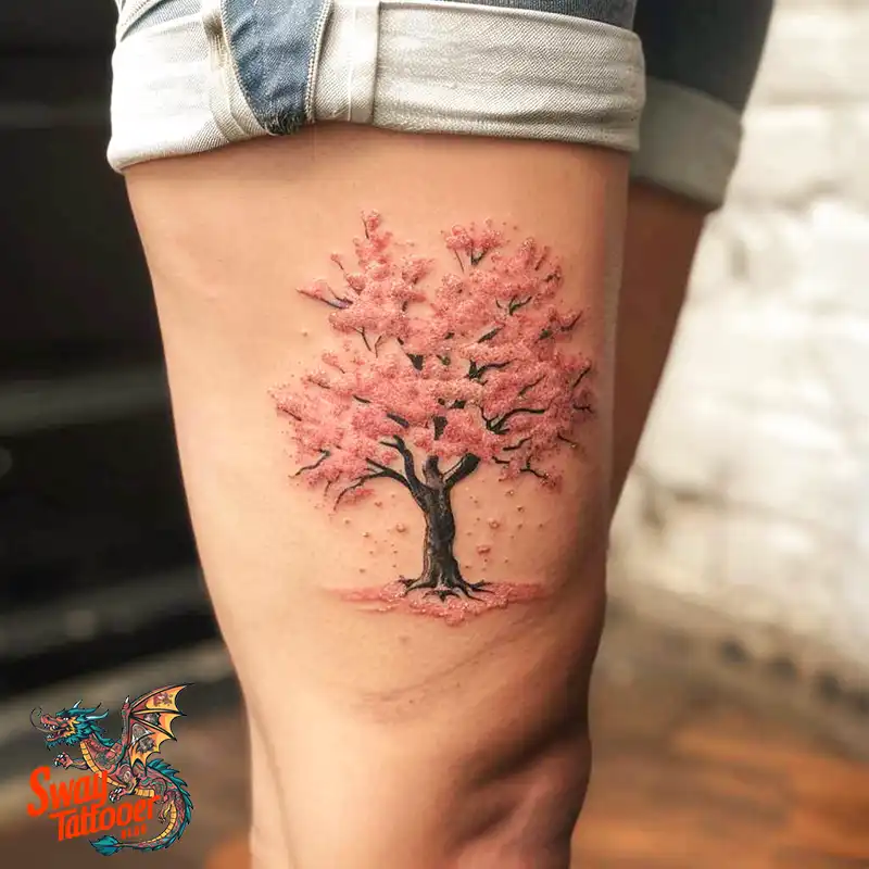 100 Tree on Thigh Tattoo Designs: Nature's Beauty on Skin 73 Tree on Thigh Tattoo