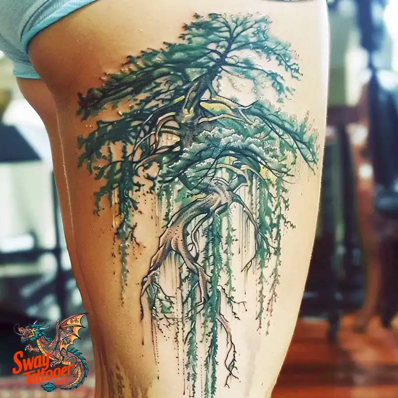 100 Tree on Thigh Tattoo Designs: Nature's Beauty on Skin 70 Tree on Thigh Tattoo