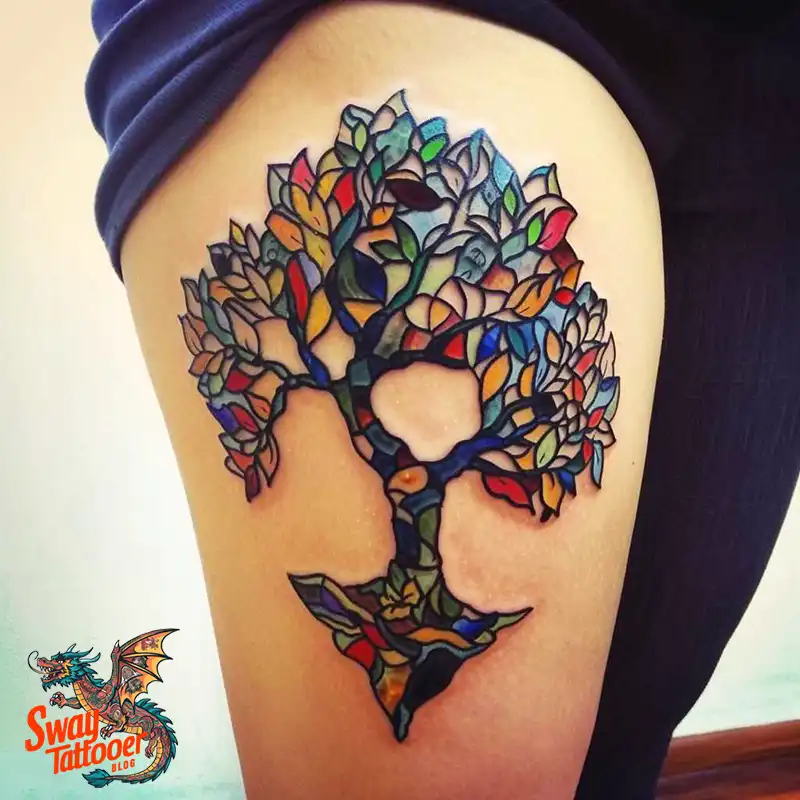 100 Tree on Thigh Tattoo Designs: Nature's Beauty on Skin 64 Tree on Thigh Tattoo