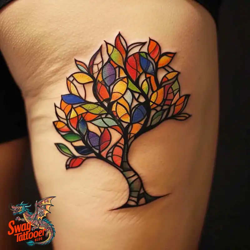 100 Tree on Thigh Tattoo Designs: Nature's Beauty on Skin 62 Tree on Thigh Tattoo
