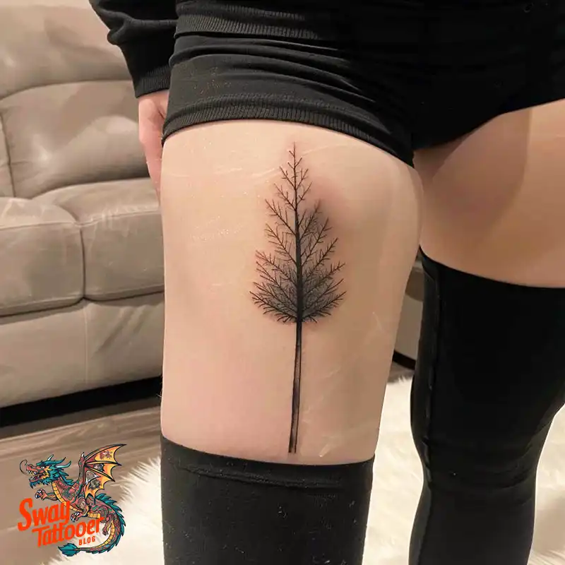 100 Tree on Thigh Tattoo Designs: Nature's Beauty on Skin 56 Tree on Thigh Tattoo