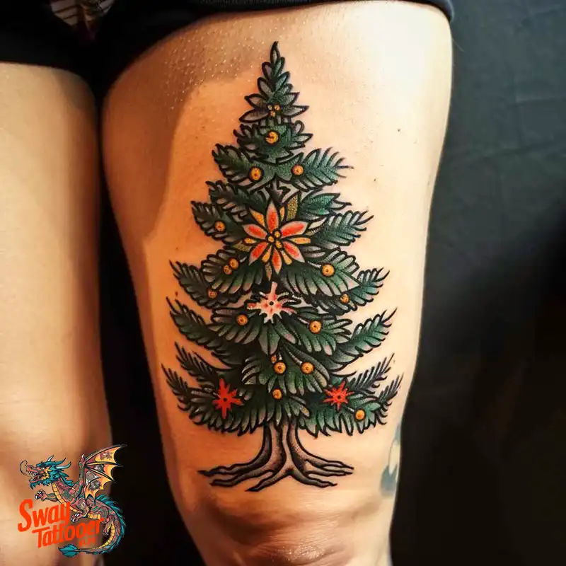100 Tree on Thigh Tattoo Designs: Nature's Beauty on Skin 55 Tree on Thigh Tattoo