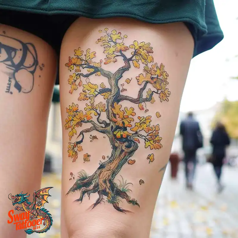100 Tree on Thigh Tattoo Designs: Nature's Beauty on Skin 52 Tree on Thigh Tattoo