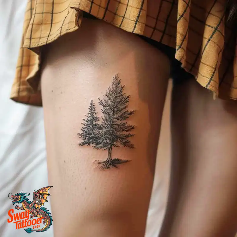 100 Tree on Thigh Tattoo Designs: Nature's Beauty on Skin 15 Tree on Thigh Tattoo