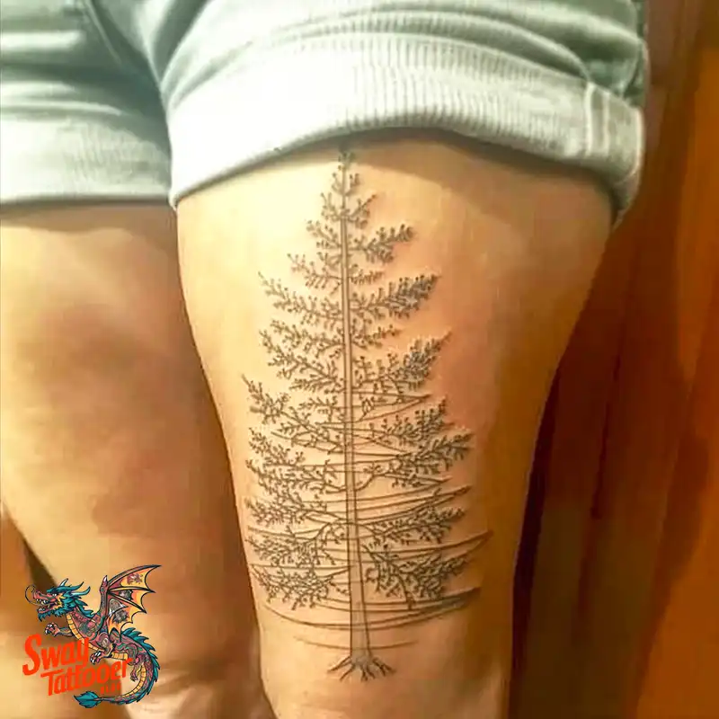 100 Tree on Thigh Tattoo Designs: Nature's Beauty on Skin 14 Tree on Thigh Tattoo