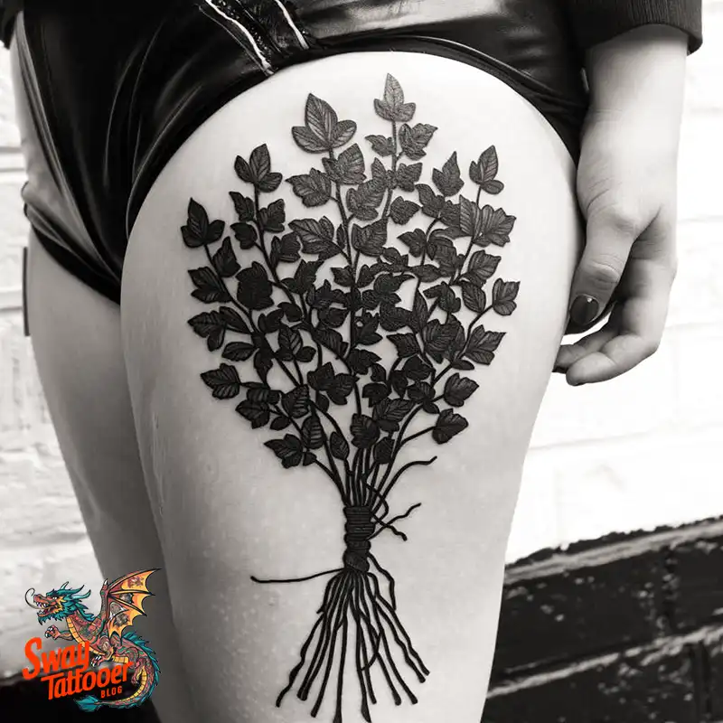 100 Tree on Thigh Tattoo Designs: Nature's Beauty on Skin 3 Tree on Thigh Tattoo