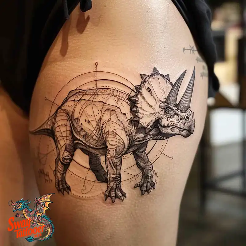 120 Triceratops Tattoo Design Ideas: Roaring Bold Ink 119 triceratops tattoo