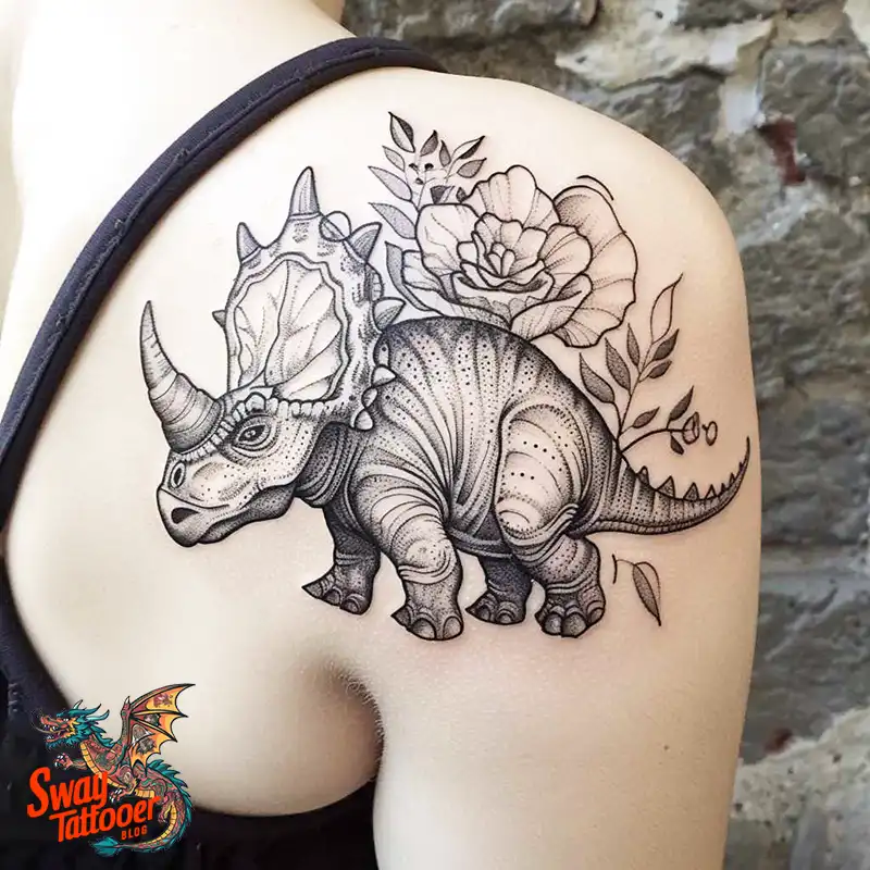 120 Triceratops Tattoo Design Ideas: Roaring Bold Ink 70 triceratops tattoo