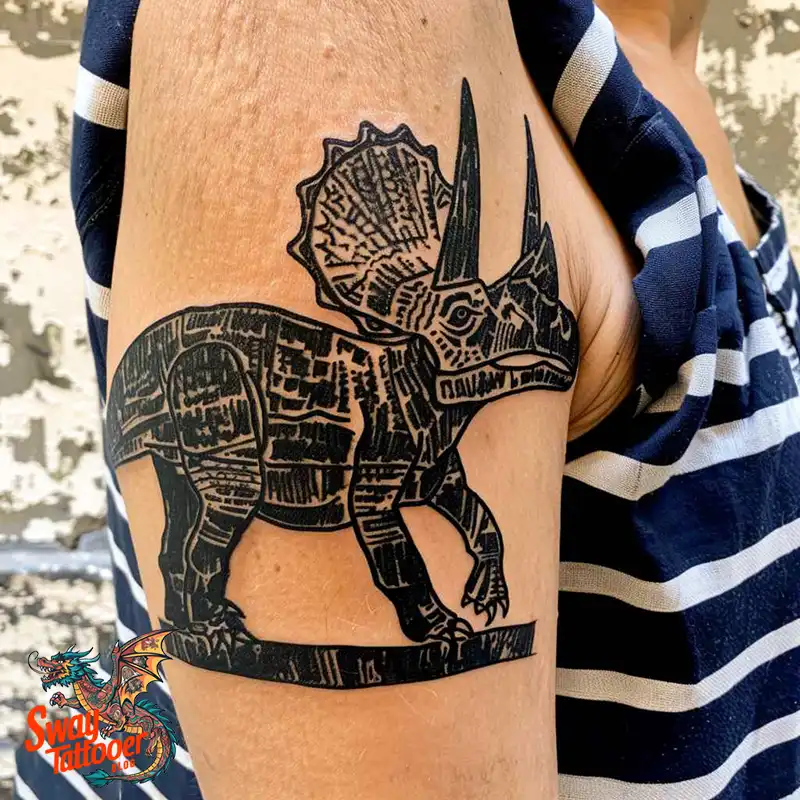 120 Triceratops Tattoo Design Ideas: Roaring Bold Ink 38 triceratops tattoo