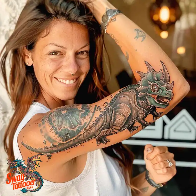120 Triceratops Tattoo Design Ideas: Roaring Bold Ink 34 triceratops tattoo