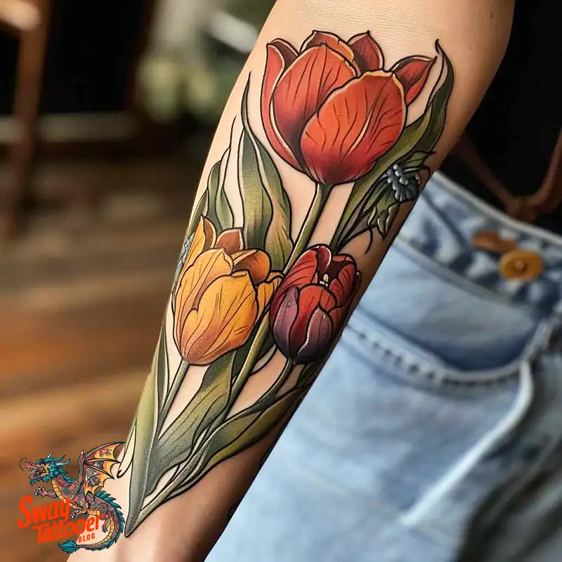 120 Tulip Tattoo Design Ideas: Blooming Beauty and Meaning 85 tulip 35