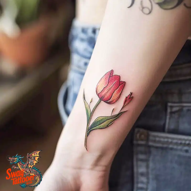 120 Tulip Tattoo Design Ideas: Blooming Beauty and Meaning 45 tulip 75