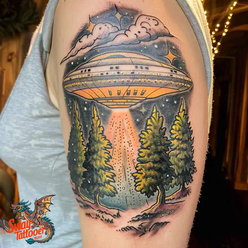 100 UFO Tattoo Design Ideas: Explore Out-of-This-World Ink 93 UFO Tattoo