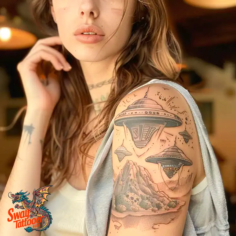 100 UFO Tattoo Design Ideas: Explore Out-of-This-World Ink 77 UFO Tattoo