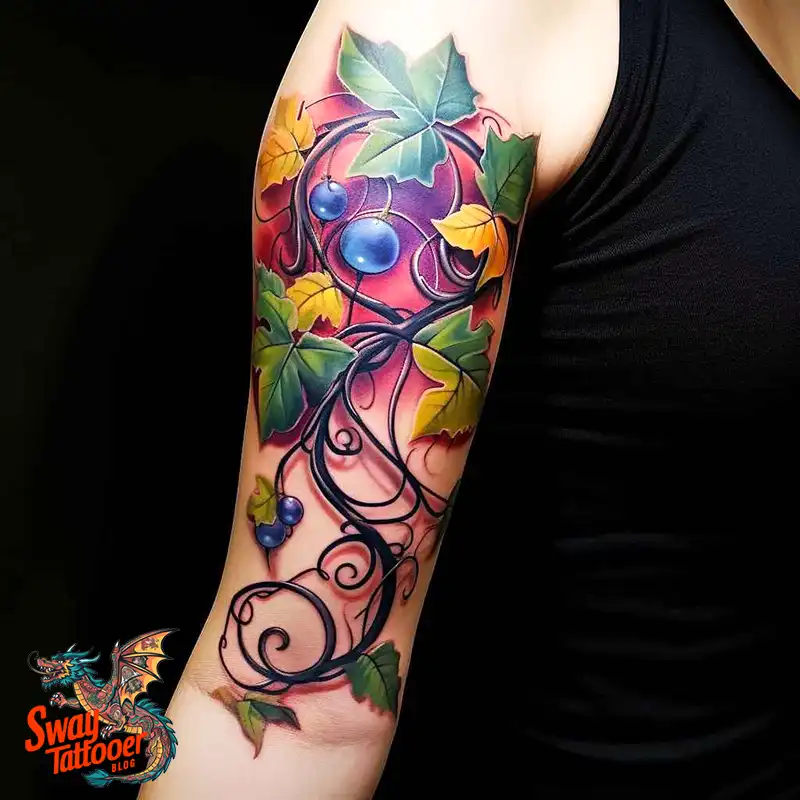 100 Vine on Leg and Arm Tattoo Designs : Nature's Art 82 vine on arm tattoo