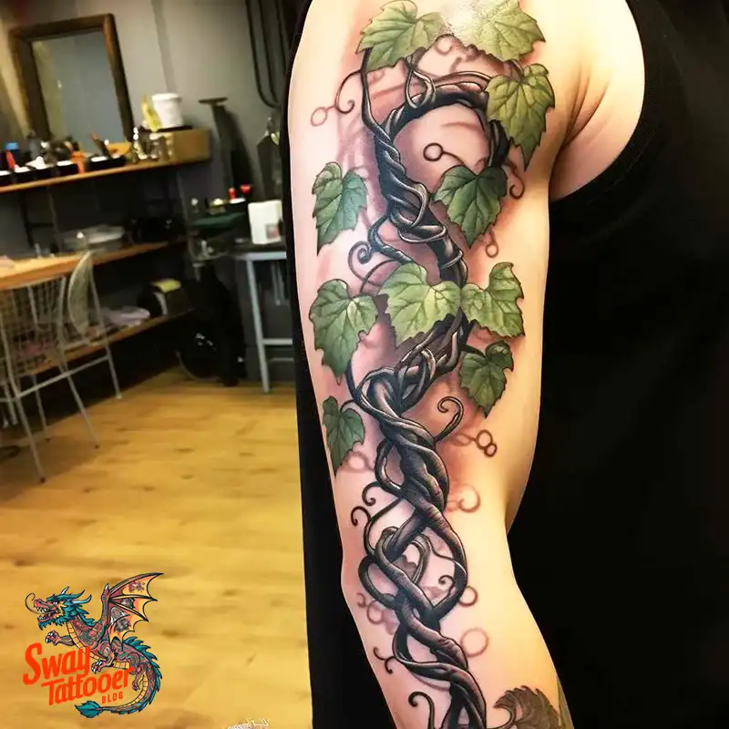 100 Vine on Leg and Arm Tattoo Designs : Nature's Art 81 vine on arm tattoo