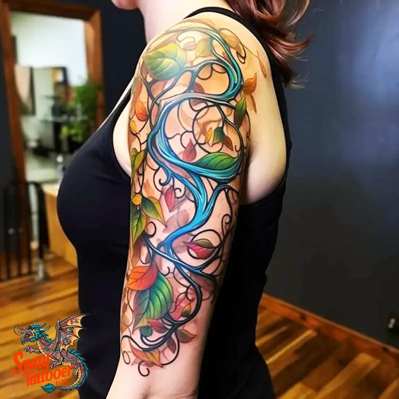 100 Vine on Leg and Arm Tattoo Designs : Nature's Art 78 vine on arm tattoo