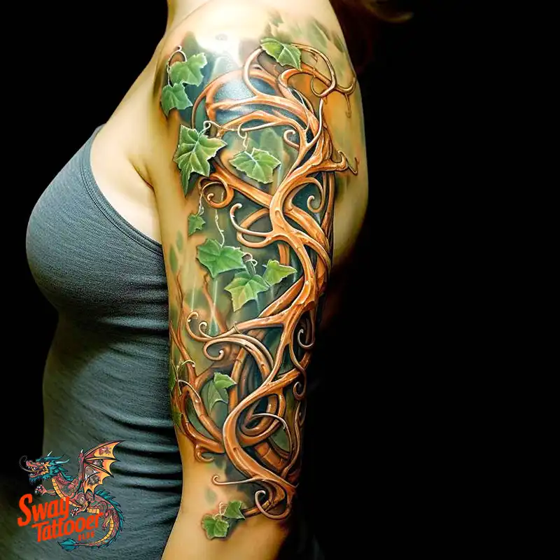 100 Vine on Leg and Arm Tattoo Designs : Nature's Art 77 vine on arm tattoo