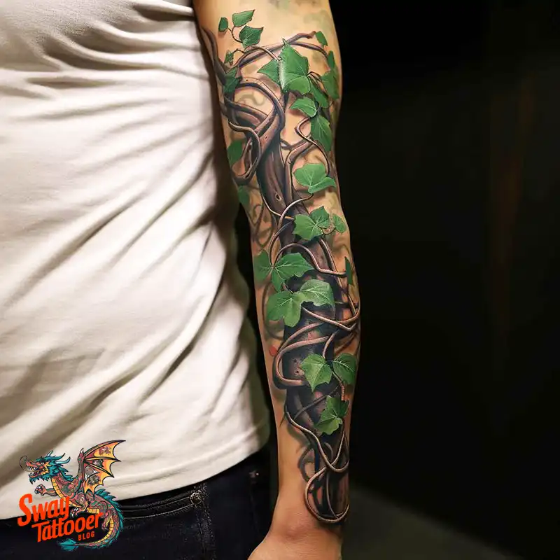 100 Vine on Leg and Arm Tattoo Designs : Nature's Art 76 vine on arm tattoo