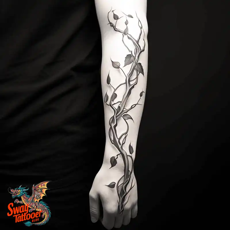 100 Vine on Leg and Arm Tattoo Designs : Nature's Art 65 vine on arm tattoo
