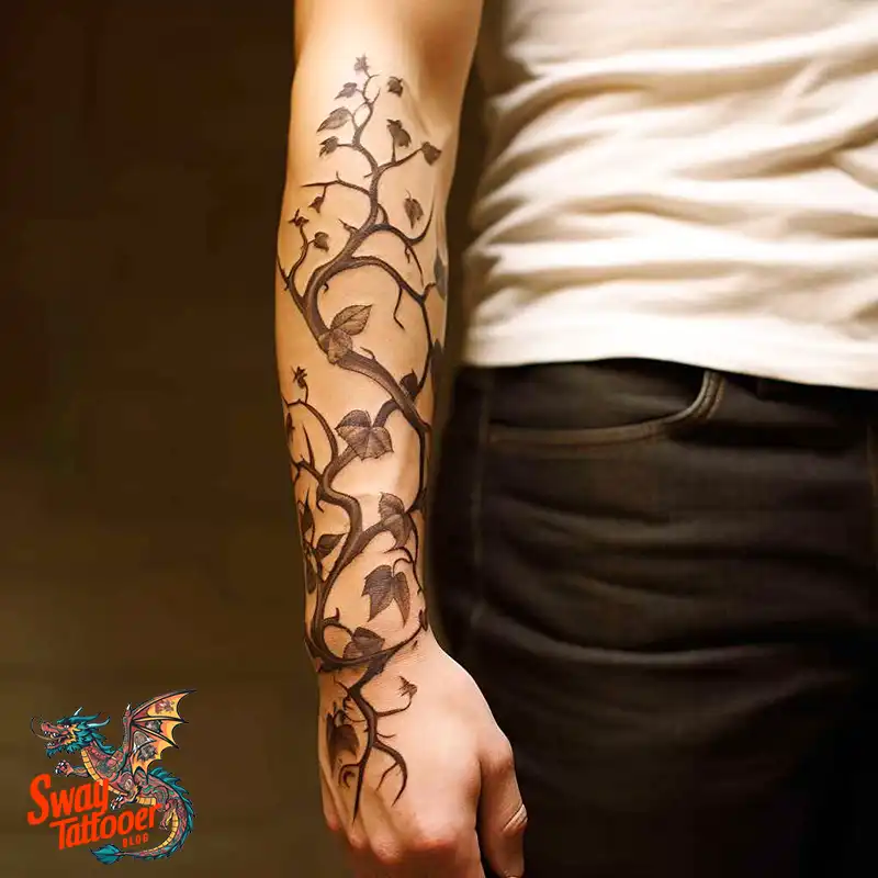 100 Vine on Leg and Arm Tattoo Designs : Nature's Art 56 vine on arm tattoo