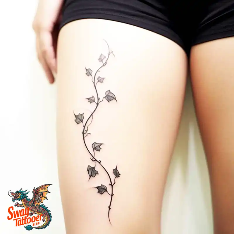 100 Vine on Leg and Arm Tattoo Designs : Nature's Art 39 vine on leg tattoo