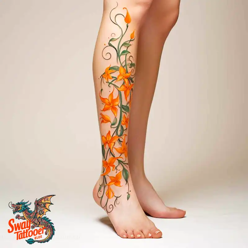 100 Vine on Leg and Arm Tattoo Designs : Nature's Art 36 vine on leg tattoo